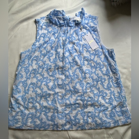 Lilly Pulitzer Dahliana size L NWT white and Blue - Picture 2 of 7